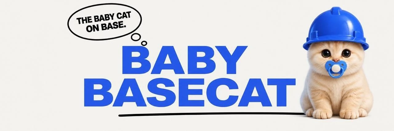Baby BaseCat banner reading The Baby Cat On Base.
